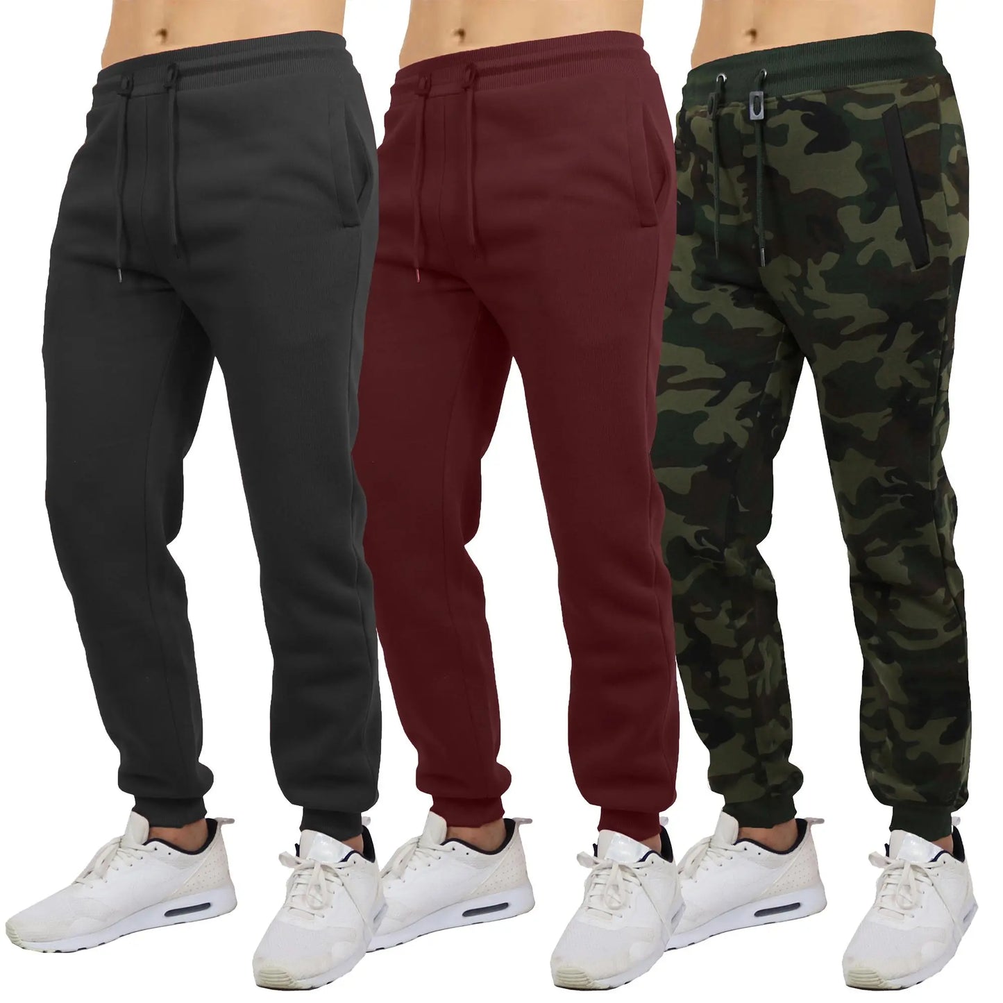 Slim Fit Fleece Joggers 3-Pack — Lined Winter Joggers (S-3XL)