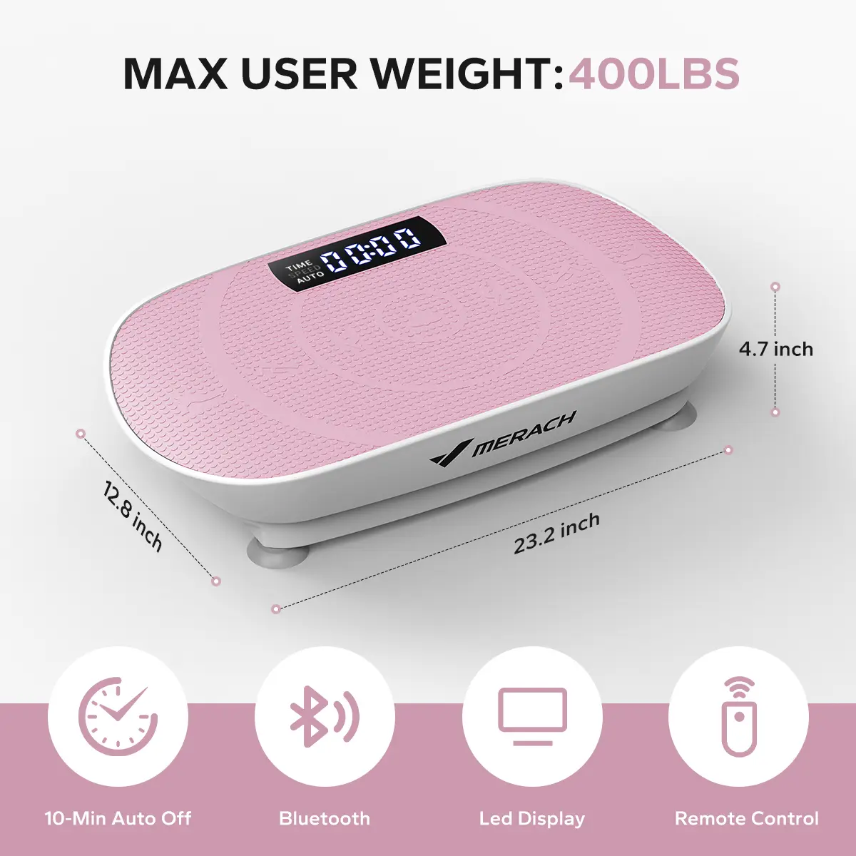 Merach Vibration Plate Exercise Machine with Lymphatic Drainage Feature Compact Design for Full Body Workout Max User Weight 400LBS Home Gym Equipment