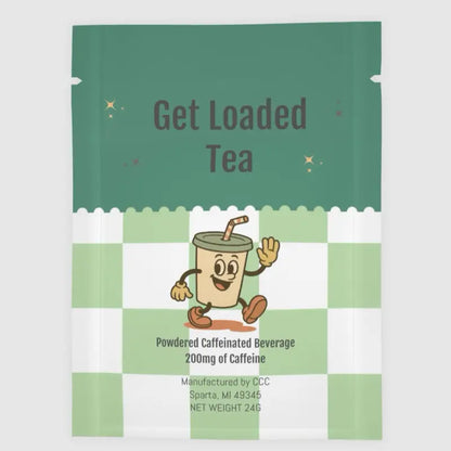 Loaded Tea - Single Serving Packet | 32 Oz Caffeinated Flavored Hydration Powder Beverage Mix | Made in the USA | Effortless Mixing