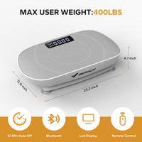 Merach Vibration Plate Exercise Machine with Lymphatic Drainage Feature Compact Design for Full Body Workout Max User Weight 400LBS Home Gym Equipment
