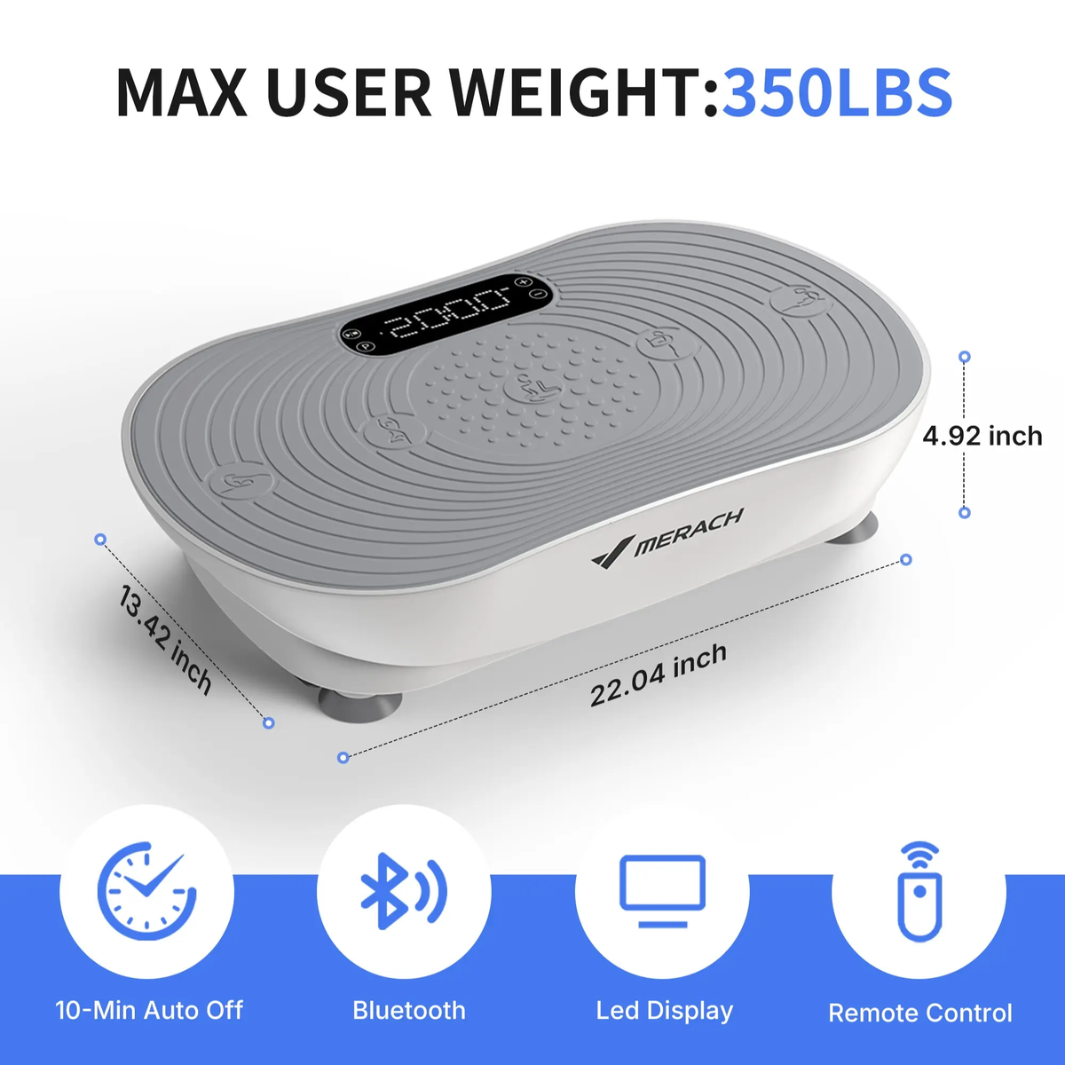 Merach Vibration Plate Exercise Machine with Lymphatic Drainage Feature Compact Design for Full Body Workout Max User Weight 400LBS Home Gym Equipment