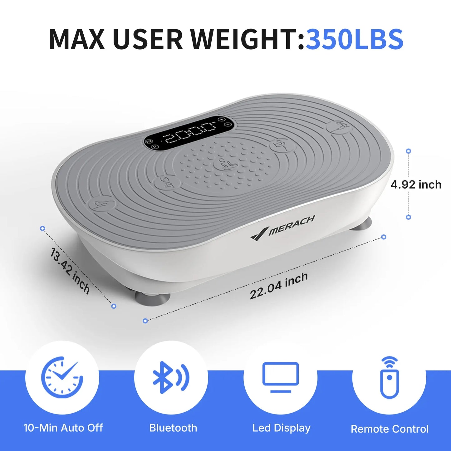 Merach Vibration Plate Exercise Machine with Lymphatic Drainage Feature Compact Design for Full Body Workout Max User Weight 400LBS Home Gym Equipment